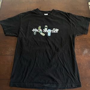 40s And Shorties T Shirt Mens Size L Gray Black shirt sleeve Adults